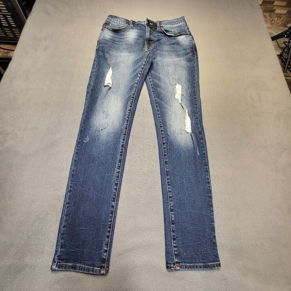 Arizonaโ Jeans Mens 30x31 Blue Flex 360 Skinny Leg Distressed Stretch Denim